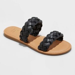 a new day Lucy Black Braided Sandals
